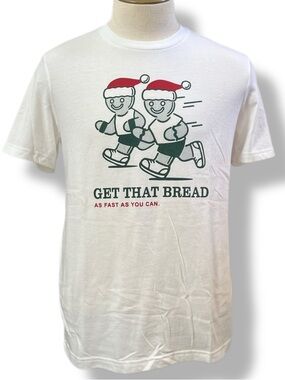 NWOT Old Navy Gingerbread Get That Bread Holiday White T-Shirt MEDIUM